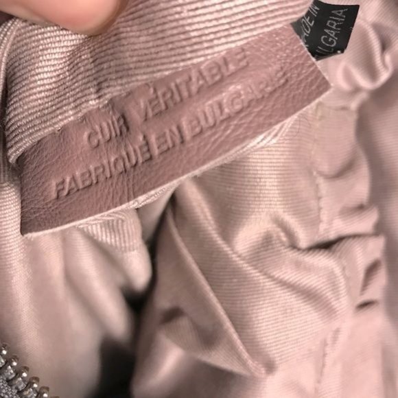 Mauve Leather Satchel Crossbody Bag - Picture 14 of 16